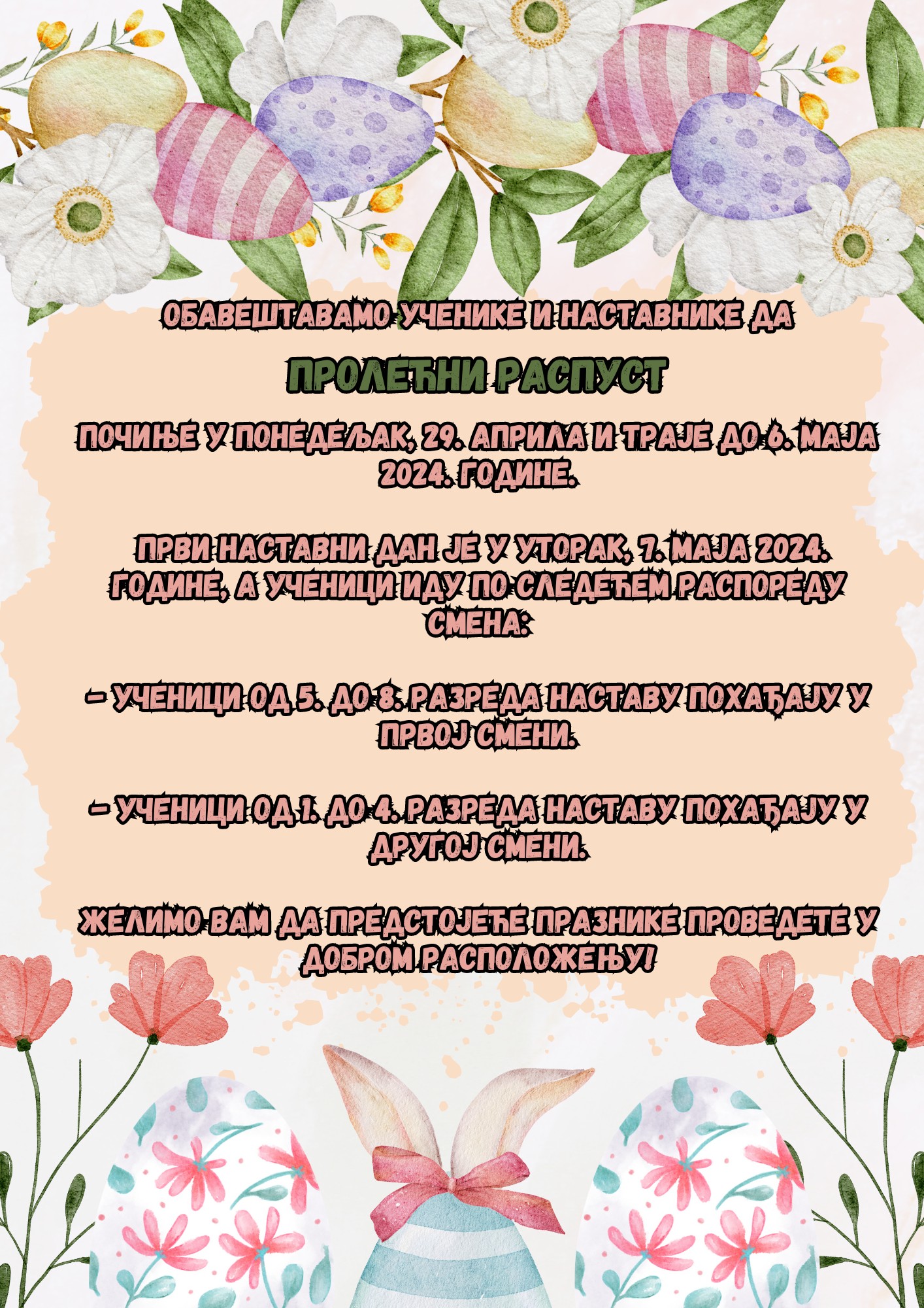 Пролећни распуст