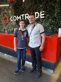 Урош Филиповић и наставник Бора Костић